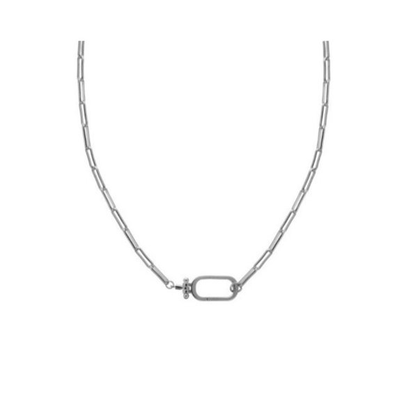 And Now This Oblong Clip Chain Snap Clasp 18" Necklace Gold Plate/Silver Plate - Picture 1 of 1
